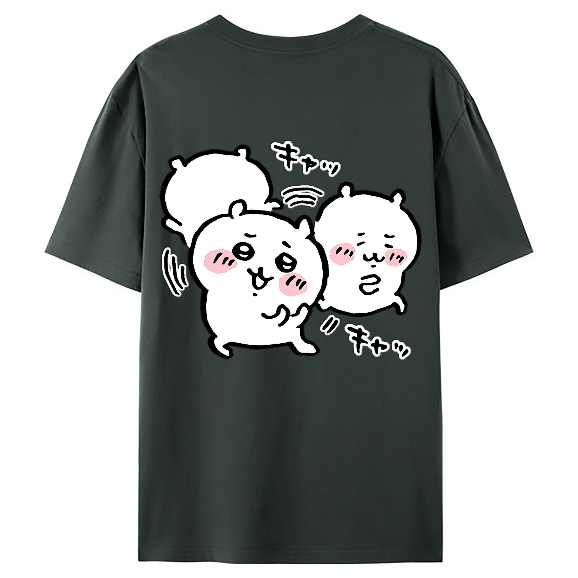 （画像用） ちいかわ ちいかわ Chii-kawa chiikawa 綿100％ メンズ半袖Tシャツ（バックプリント） 通気性